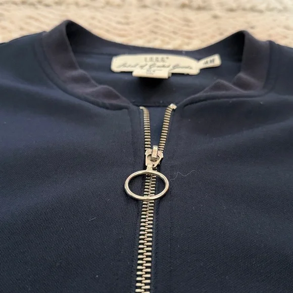 H&M L.O.G.G. Navy Blue Long Sleeve Zip-Up Lightweight Bomber Jacket - Picture 5 of 6